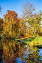 Water channel in the Marly Garden in autumn
