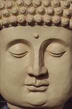 Head of a stone Buddha figure