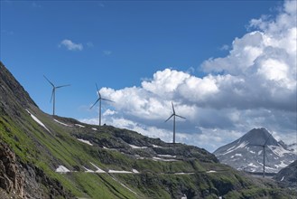 Wind turbine below Lake Gri near the Nufenen Pass