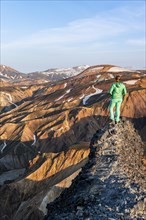 Hiker on the Laugavegur trekking trail