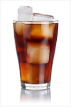 Cola Drink Lemonade Soft Drink in a Glass with Ice