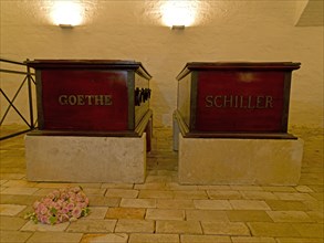 Coffins of Goethe and Schiller in the Prince's Crypt