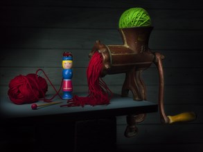 Still life with ball of wool