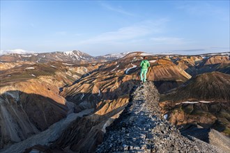 Hiker on the Laugavegur trekking trail