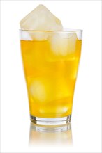 Orange lemonade Soft drink in a glass with ice