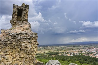 View of the castle ramparts and the countryside