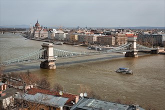 View from above of the Chain Bridge