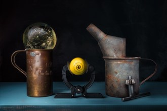 Still life with old oil can