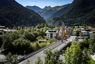 Bridge over the river Lech in the village of Bach