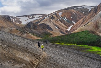 Two hikers on the Laugavegur trekking trail