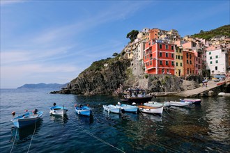 The easternmost village of the Cinque Terre Riomaggiore on the Italian Riviera