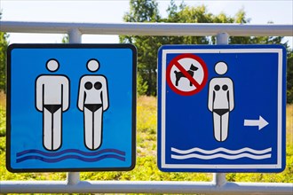 Memorable signs on the Baltic Sea beach