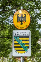 Sign Free State of Saxony