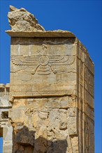 Gate relief with winged creature as symbol of the Zoroastrians