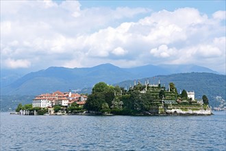 Isola Bella island in Lake Maggiore with Palazzo Borromeo and the botanical garden