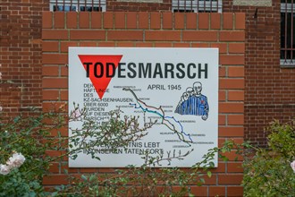 Memorial plaque Death March Sachsenhausen Concentration Camp