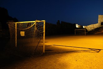 Small football pitch next to old walls in Porto Venere