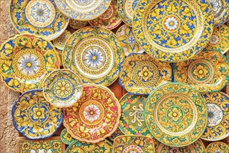 Traditional plates on display