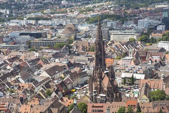 View from the Schlossberg Tower of Freiburg im Breisgau