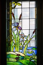 Stained glass window in the Art Nouveau Museum