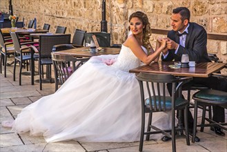 Bridal couple in the old town