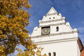 One-hand clock on the church tower