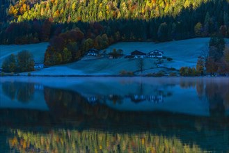 Frosty autumn morning at Hintersee