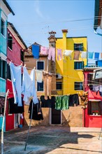 Burano Island with its colourful fishermen's houses in the Venice Lagoon