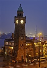 Clock tower and gauge tower in the evening
