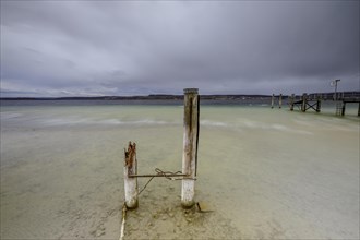Stormy winter weather at Lake Constance