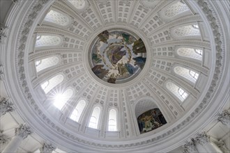 Interior view with the large dome in St. Blasius Cathedral