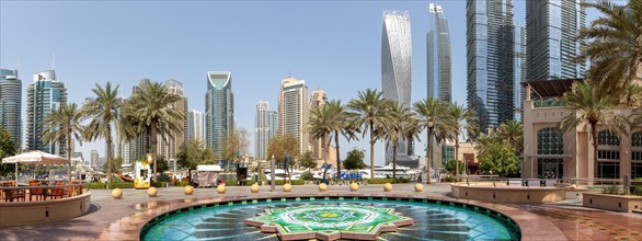 Dubai Marina and Harbour Skyline Architecture Luxury Holiday in Arabia Panorama in Dubai