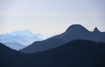 View from the Rotwandhaus of the main Alpine ridge towards Austria