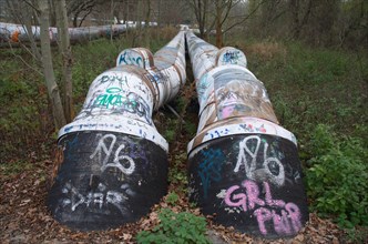 District heating pipes in the district of Marzahn-Hellersdorf