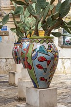 Colourful vases in the street of Kasbah Mazara del Vallo