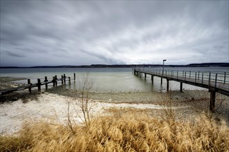 Stormy winter weather at Lake Constance