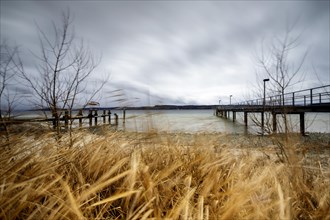 Stormy winter weather at Lake Constance