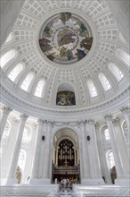 Interior view with the large dome in St. Blasius Cathedral