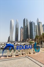 Dubai Marina Logo and Harbour Skyline Architecture Luxury Holiday in Arabia in Dubai
