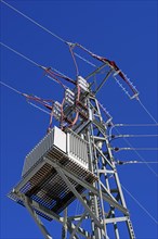 High-voltage pylon with transformer Allgaeu