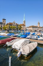 Boats in the harbour at the Limmat