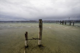 Stormy winter weather at Lake Constance