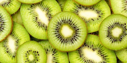 Kiwi fresh fruit kiwis fruit fruit background from above panorama
