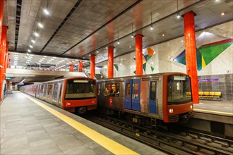 Lisboa Metro underground station Chelas station in Lisbon