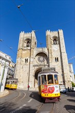 Tram Tram at Lisbon Cathedral Public Transport Transport in Lisbon