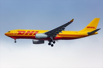 An Airbus A330-200F aircraft of DHL European Air Transport with registration D-ALMD at New York John F Kennedy