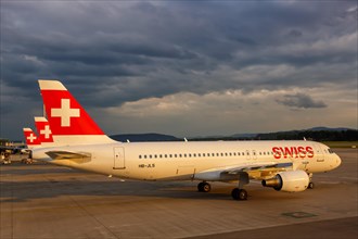 An Airbus A320 aircraft of Swiss with the registration HB-JLS at the airport in Zurich