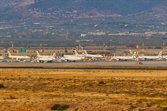 Airbus aircraft of Aegean Airlines at the airport in Athens
