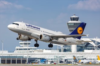 A Lufthansa Airbus A319 aircraft with the registration D-AILA at Munich Airport
