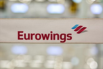A Eurowings barrier tape at the airport in Palma de Majorca